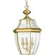 Lancaster 3 Light 11.75 inch Polished Brass Outdoor Pendant
