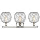 Ballston Farmhouse Rope 3 Light 26 inch Polished Nickel Bath Vanity Light Wall Light in Clear Glass with White Rope, Ballston