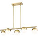 Realm Sphere Linear Chandelier Ceiling Light in Modern Gold