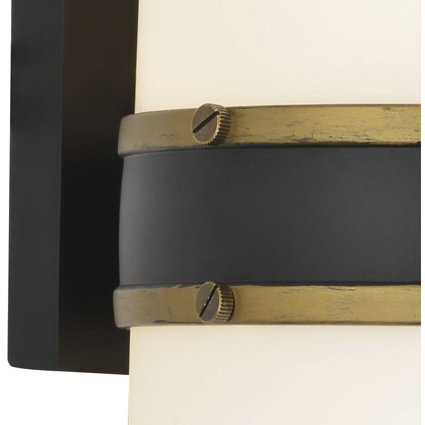 Capsule 2 Light 13.25 inch Matte Black/Textured Gold Outdoor Sconce