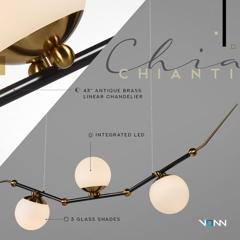 Artisan Collection/Chianti Series 54 inch Antique Brass Linear Chandelier Ceiling Light