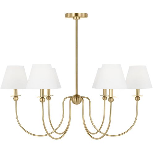 Drew & Jonathan Elsay 5 Light 29.75 inch Satin Brass Chandelier Ceiling Light, Medium