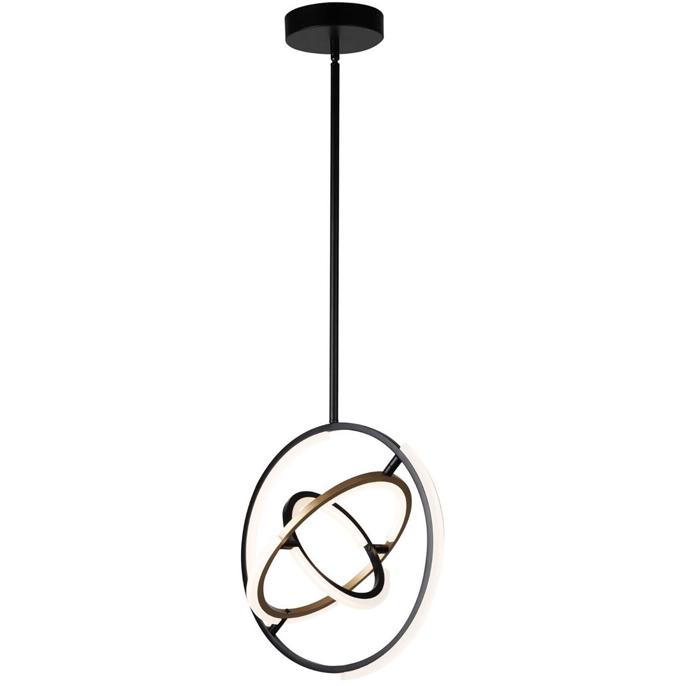 Trilogy LED 17 inch Black and Brass Pendant Ceiling Light