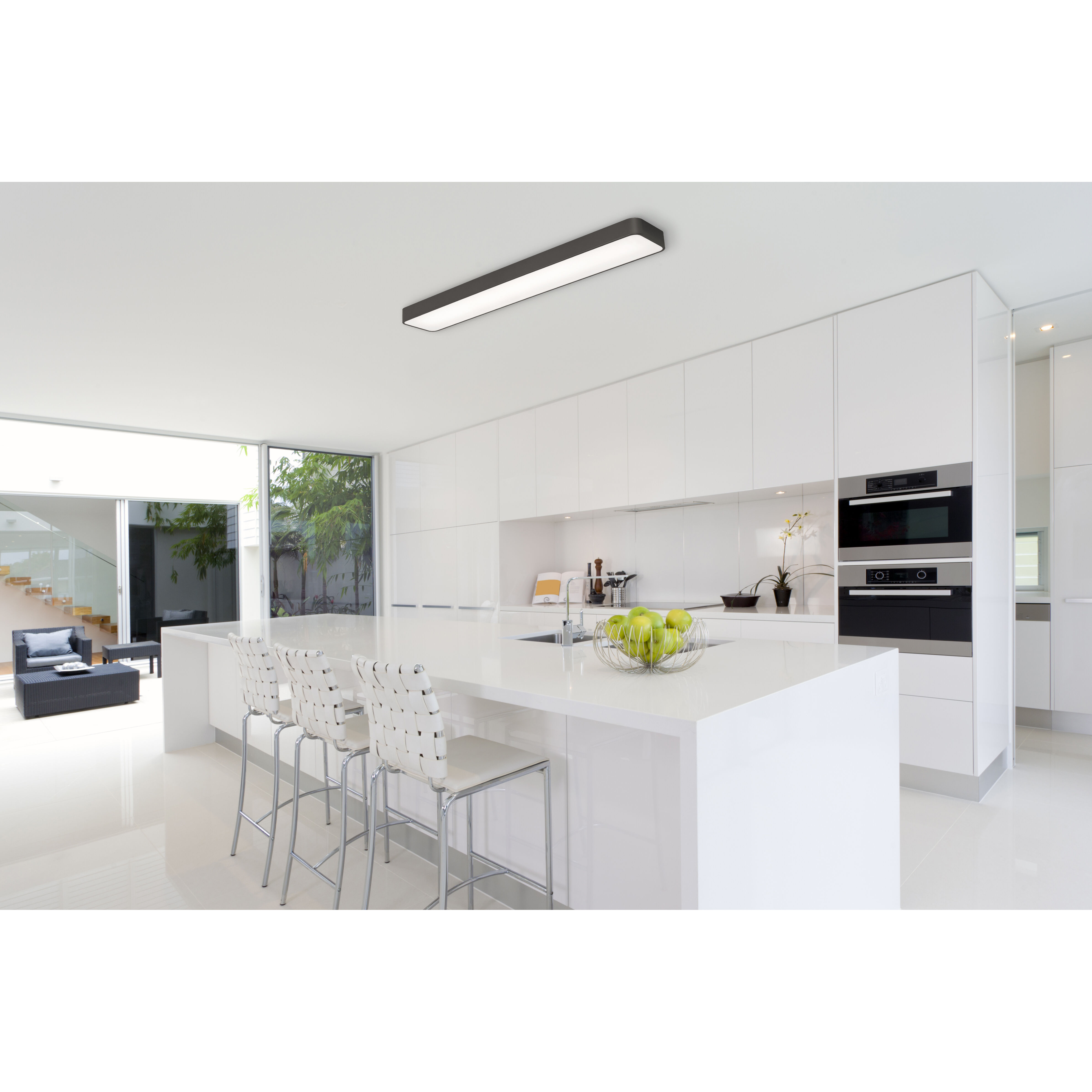 Linear flush store mount ceiling light