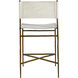 Landon 37 inch Antique Aged Brass / Natural Ivory Hide Bar Counter Stool