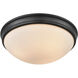 Baumann 3 Light 14 inch Matte Black Flush Mount Ceiling Light