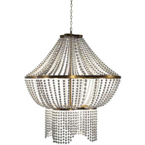 Annabelle 4 Light 43 inch Antique White / Gilded Gold Chandelier Ceiling Light