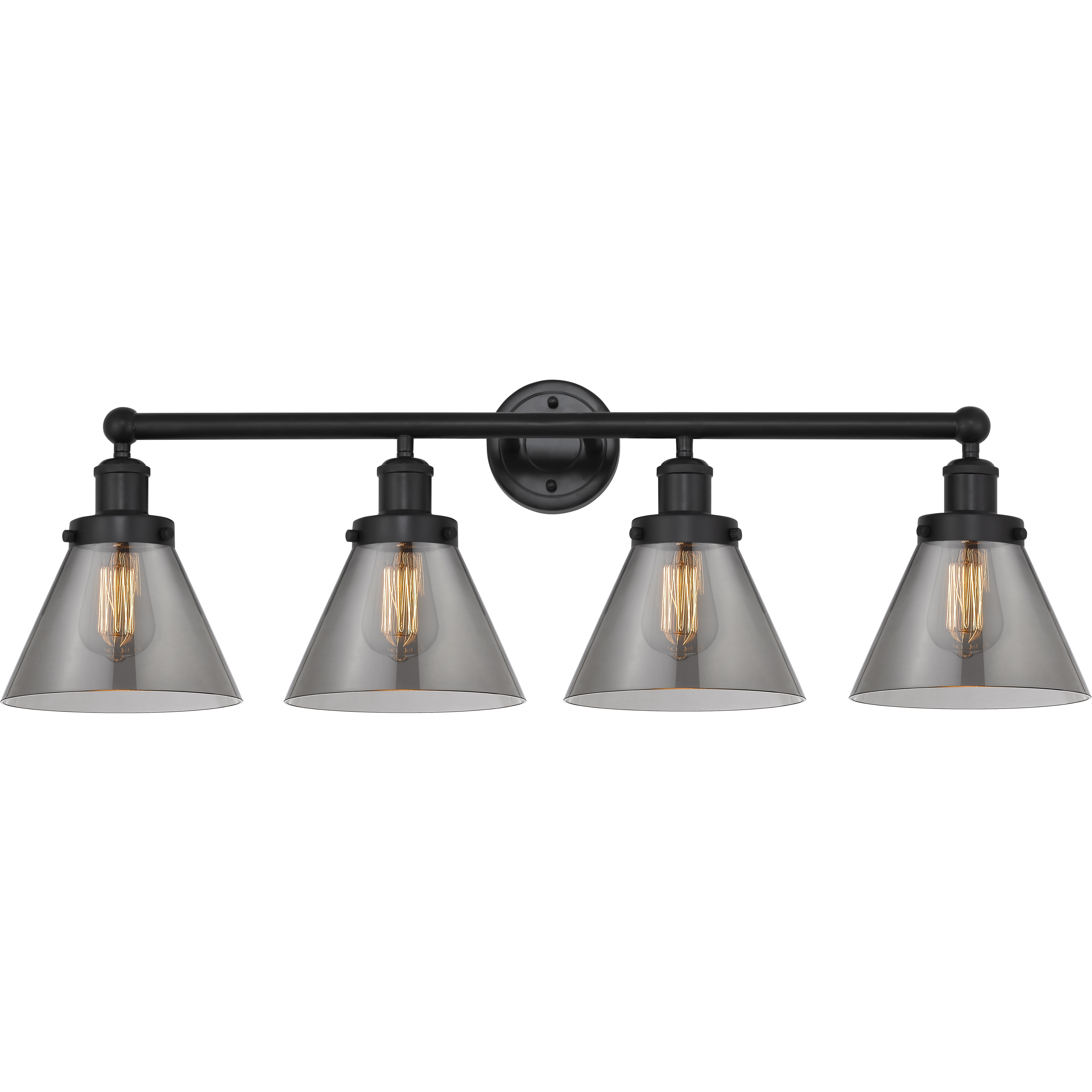 Cone 4 Light 34.75 inch Matte Black Bath Vanity Light Wall Light