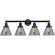 Cone 4 Light 34.75 inch Matte Black Bath Vanity Light Wall Light