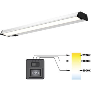 Color Temperature Changing 120V 24 inch Satin Nickel Linear Under Cabinet Light
