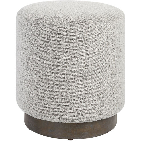 Avila 18 inch Ivory and Warm Gray Boucle Fabric Ottoman