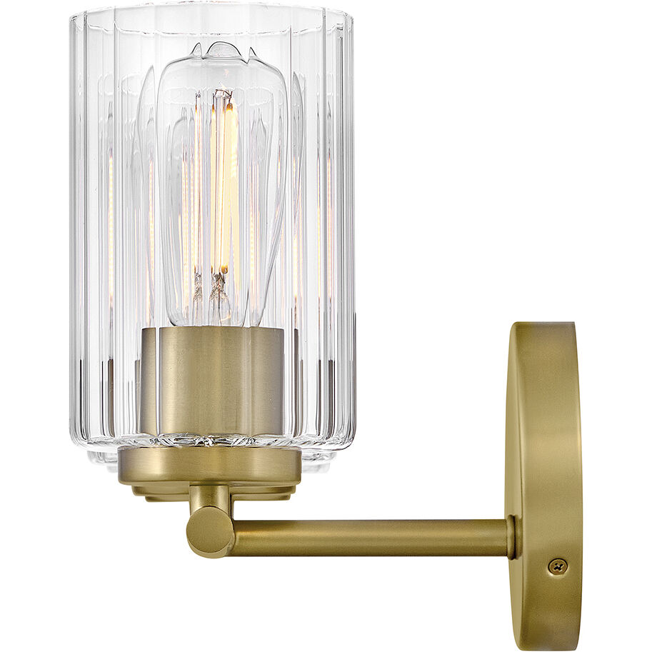 Leta 3 Light 22.75 inch Lacquered Brass Bath Light Wall Light