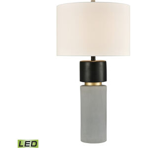 Notre Monde 32 inch 9.00 watt Polished Concrete with Black Table Lamp Portable Light