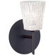 Nico 4 LED 5 inch Bronze Mini Sconce Wall Light in Glitter Stone Glass