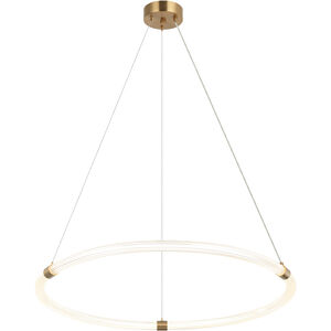 Inkara LED 31.5 inch Aged Gold Brass Pendant Ceiling Light
