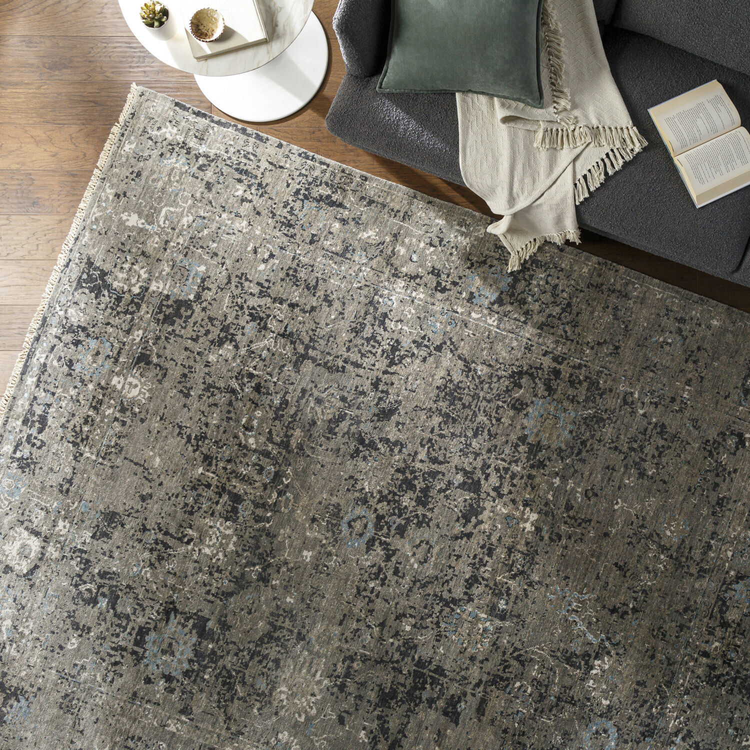 Theodora 36 X 24 inch Charcoal Rug, Rectangle