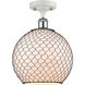 Ballston Large Farmhouse Chicken Wire 1 Light 10 inch White and Polished Chrome Semi-Flush Mount Ceiling Light, Ballston