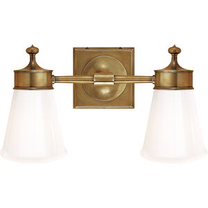 Siena 2 Light 15 inch Hand-Rubbed Antique Brass Double Bath Sconce Wall Light