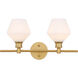 Gene 2 Light 19 inch Brass Wall sconce Wall Light