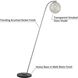 Roden 61 inch 25.00 watt Black Floor Lamp Portable Light in Brushed Nickel / Smoke