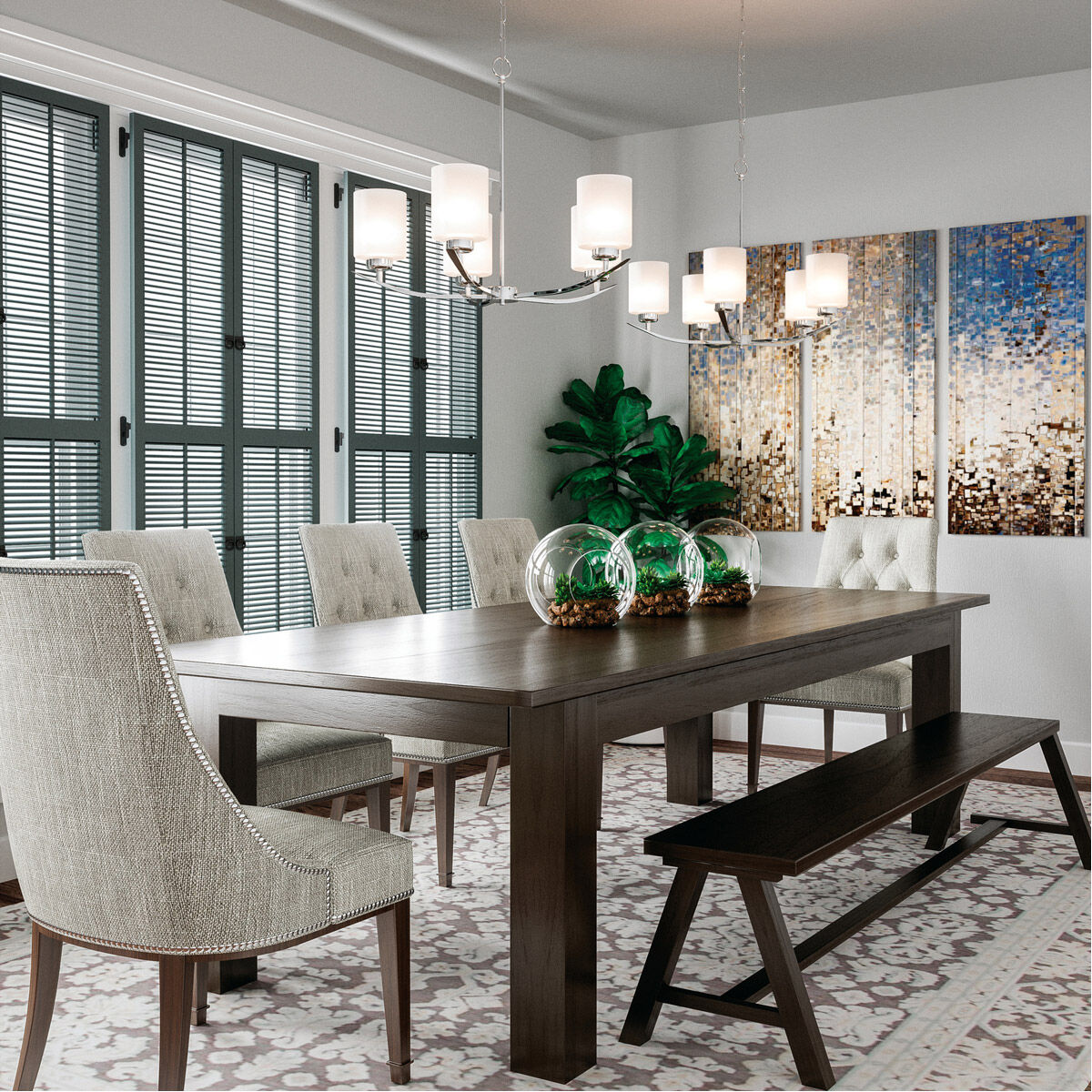 Dixon 5 Light 23 inch Brushed Nickel Chandelier Ceiling Light