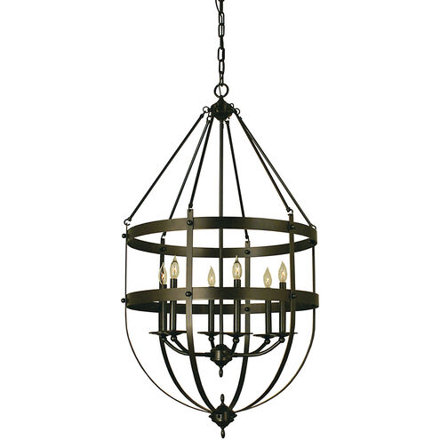 Hannover 6 Light 25 inch Antique Brass Foyer Chandelier Ceiling Light