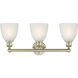 Castile 3 Light 24 inch Antique Brass Bath Vanity Light Wall Light in White
