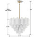 Addis 12 Light 26.75 inch Aged Brass Chandelier Ceiling Light in Tronchi Glass White