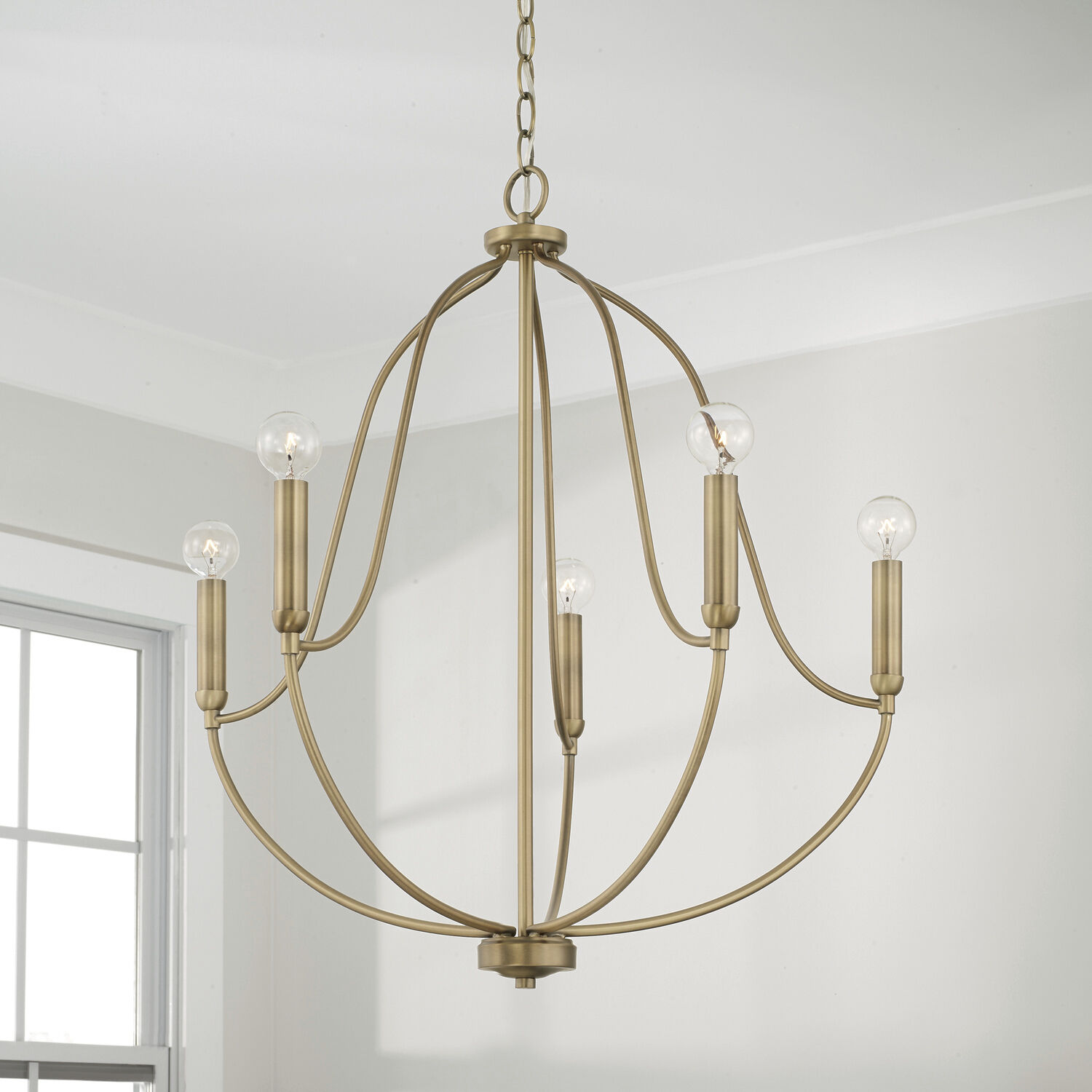 Madison 5 Light 25 inch Aged Brass Chandelier Ceiling Light