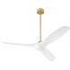 Province 56 inch Aged Brass with Studio White Blades Ceiling Fan