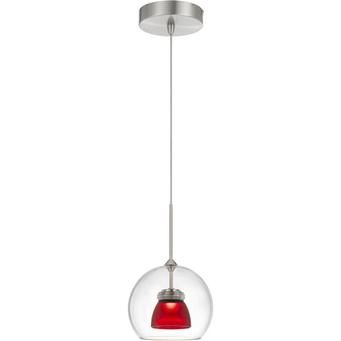 Double Glass LED 6 inch Frosted Red Mini Pendant Ceiling Light