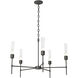 Vela 5 Light 30.3 inch Natural Iron Chandelier Ceiling Light in Clear