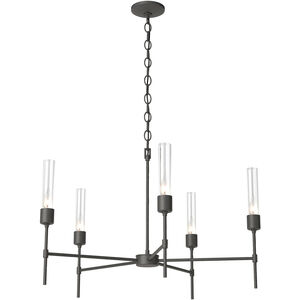 Vela 5 Light 30.3 inch Natural Iron Chandelier Ceiling Light in Clear