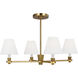 AH by Alexa Hampton Paisley 4 Light 28 inch Burnished Brass Chandelier Ceiling Light