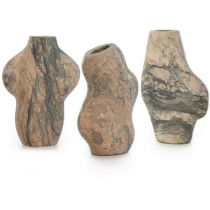 Flowing Marble Vases, Set of 3