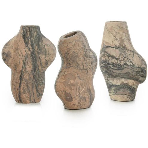 Flowing Marble Vases, Set of 3
