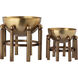 Piston Aged Brass Footed Planter