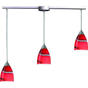 Pierra 3 Light 36 inch Satin Nickel Multi Pendant Ceiling Light in Candy, Configurable