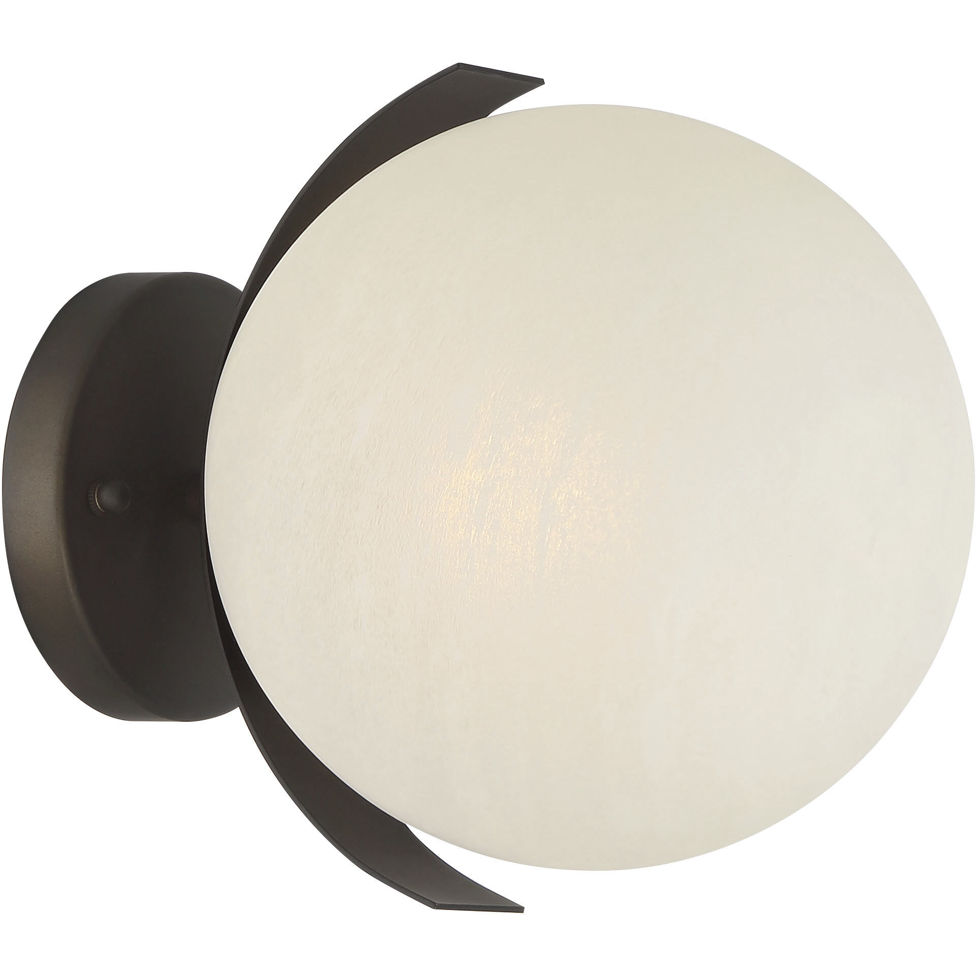 Vino Wall Sconce Wall Light in Dark Bronze, White Etched Alabaster Glass