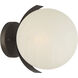 Vino Wall Sconce Wall Light in Dark Bronze, White Etched Alabaster Glass