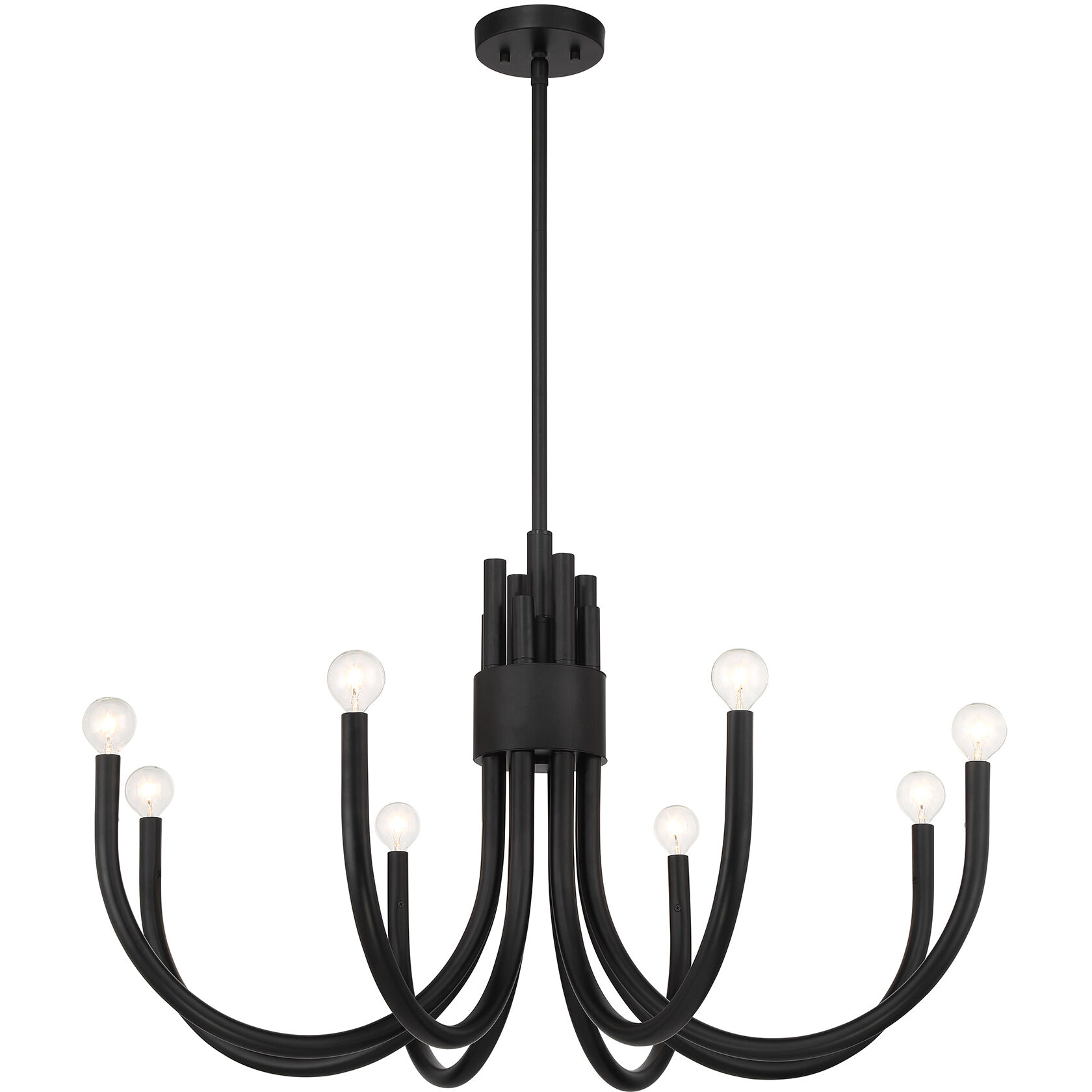 Sorrento 8 Light 34 inch Matte Black Chandelier Ceiling Light, Essentials
