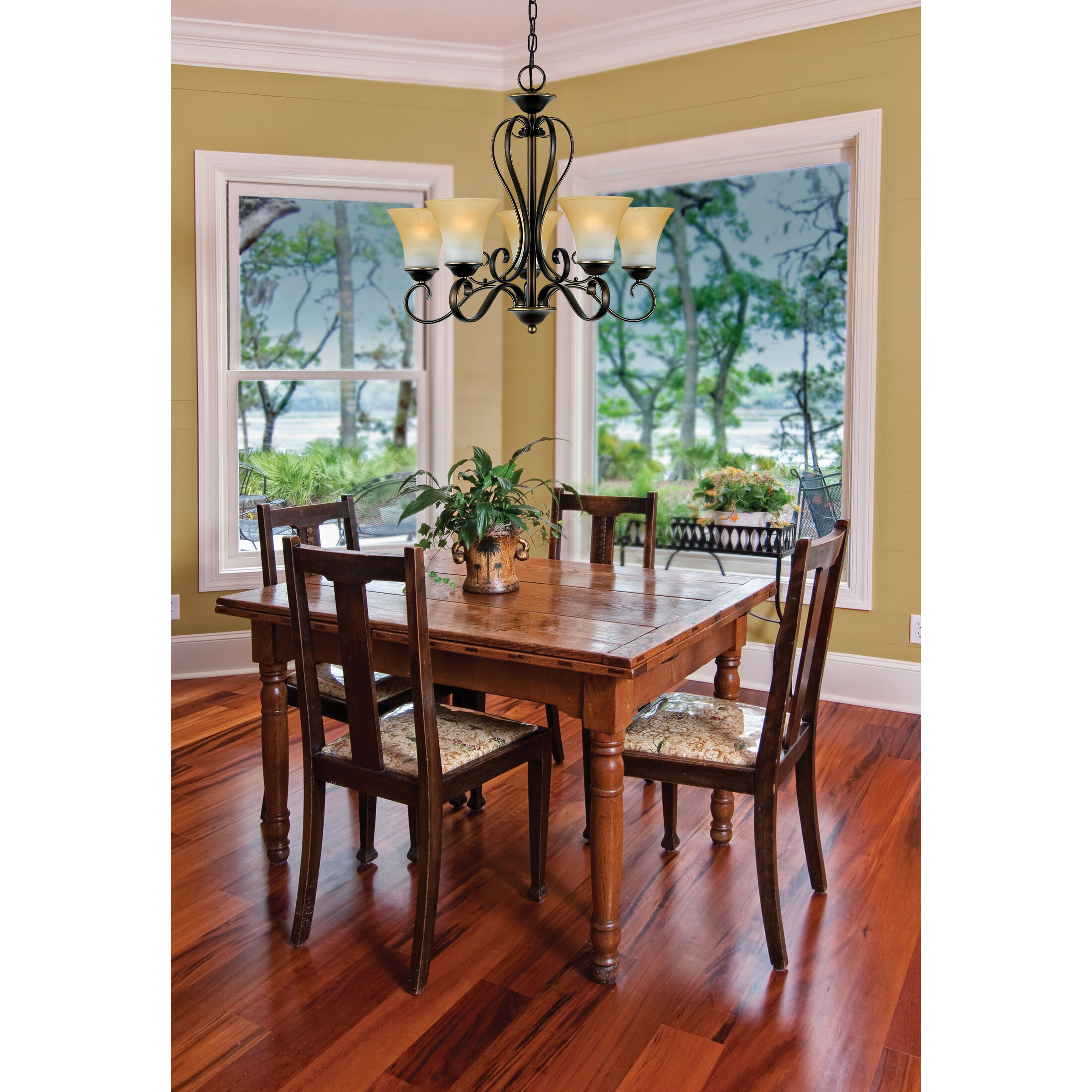 Duchess 5 Light 25 inch Palladian Bronze Chandelier Ceiling Light