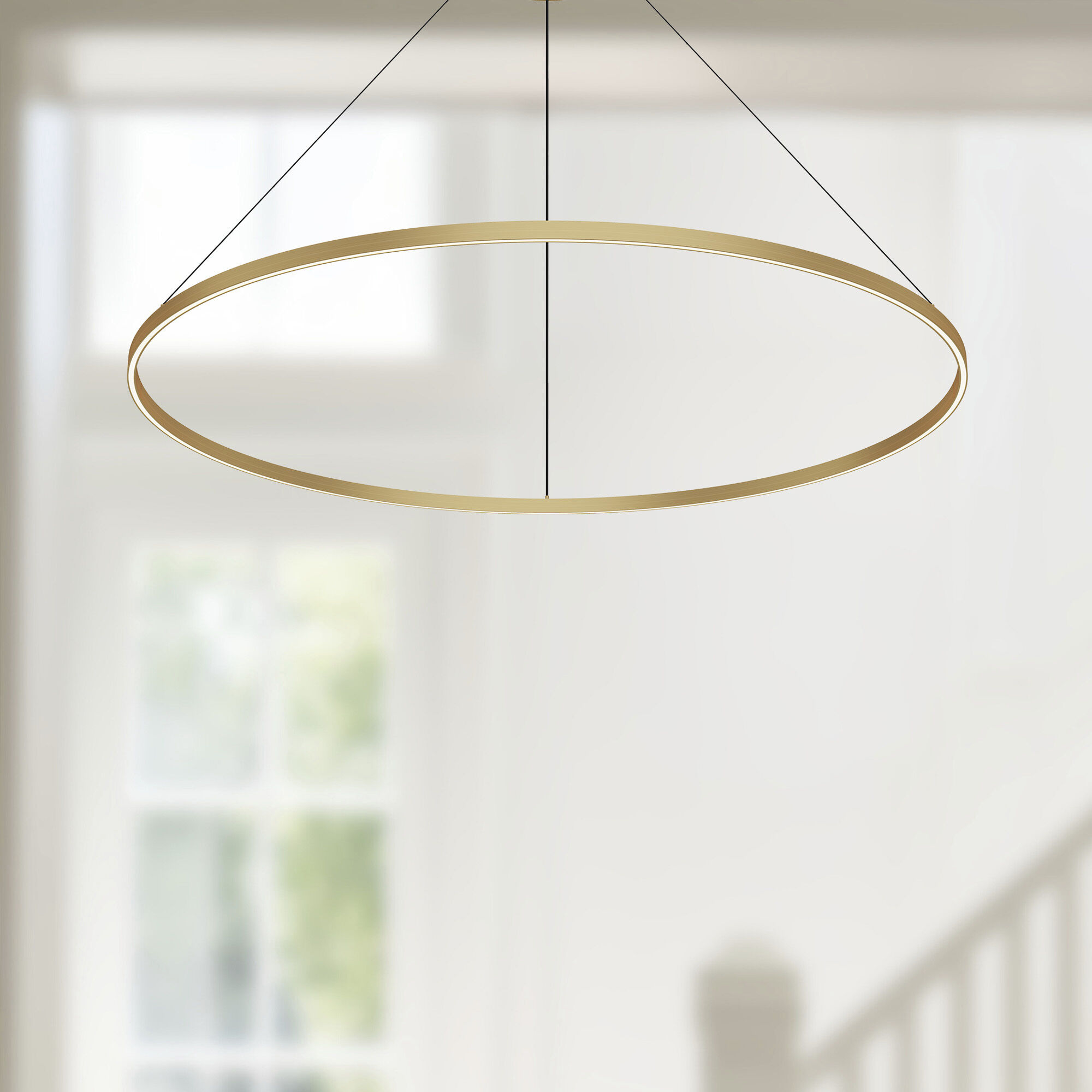 Cerchio Pendant Ceiling Light in Brushed Gold