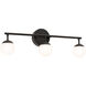 Pearl 3 Light 24 inch Black Vanity Light Wall Light
