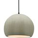 Radiance LED 12.25 inch Celadon Green Crackle and Matte Black Pendant Ceiling Light