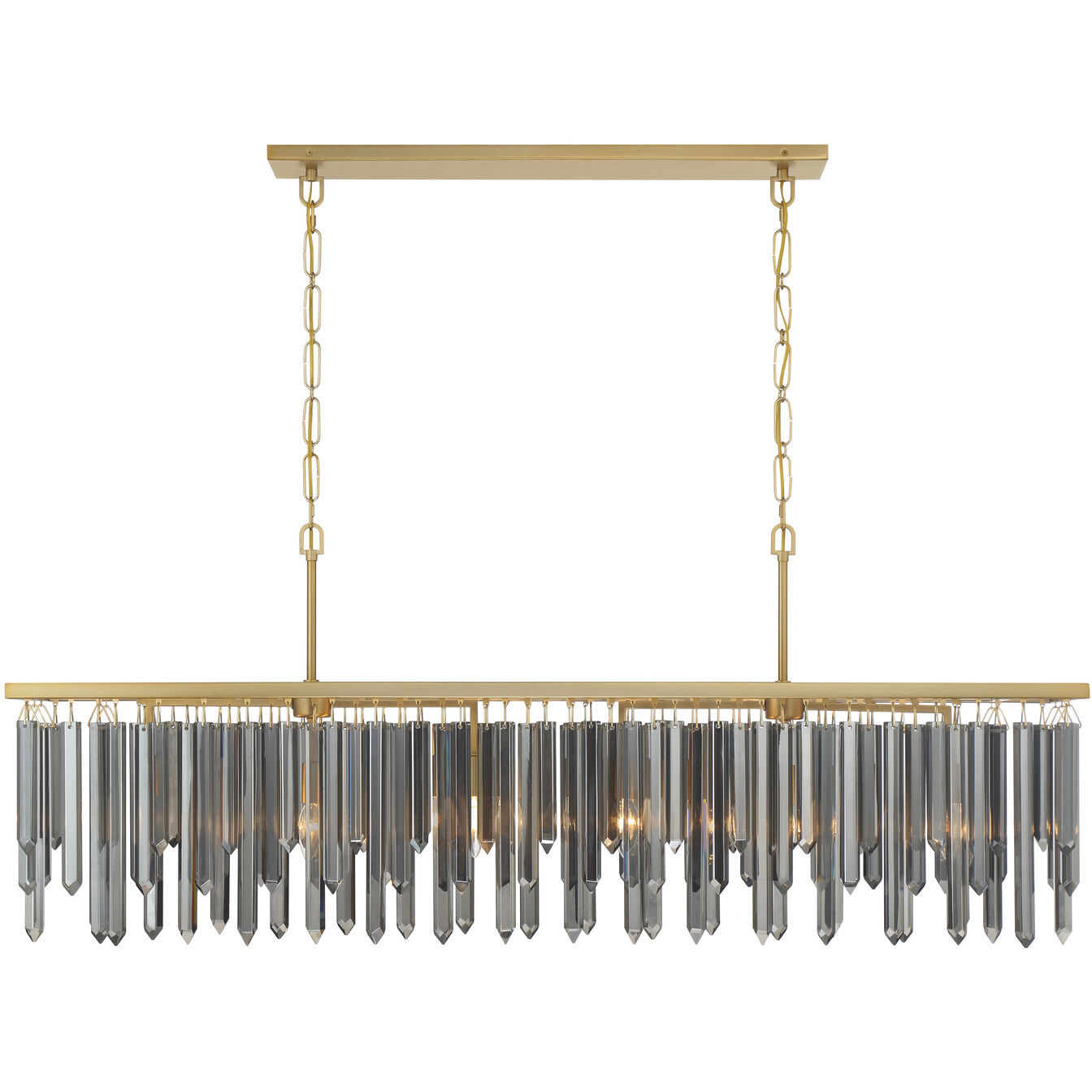 Gemma 6 Light 52 inch Modern Gold Linear Chandelier Ceiling Light
