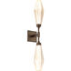 Aalto LED 4.5 inch Flat Bronze Indoor Sconce Wall Light in Optic Rib Amber, 2700K LED, Double