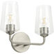 Celino 2 Light 14 inch Brushed Nickel Vanity Light Wall Light