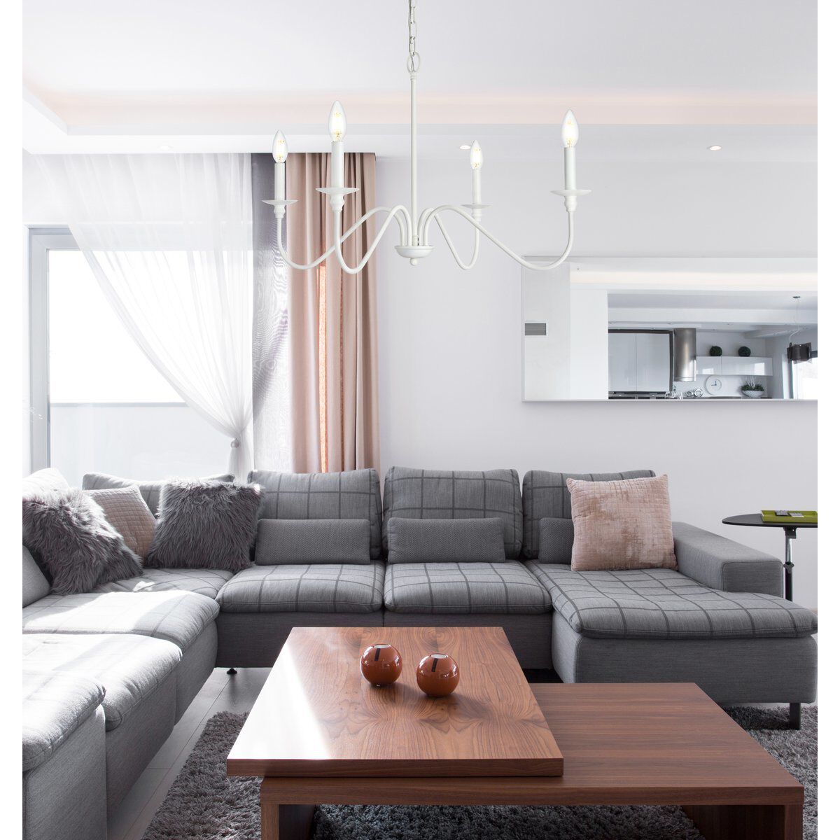 Rohan 4 Light 30 inch White Chandelier Ceiling Light