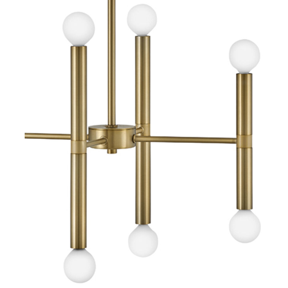 Millie LED 39 inch Lacquered Brass Chandelier Ceiling Light, Linear